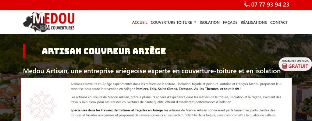 Entreprise Medou - Rénovation toiture Ariège - Couvreur à Foix