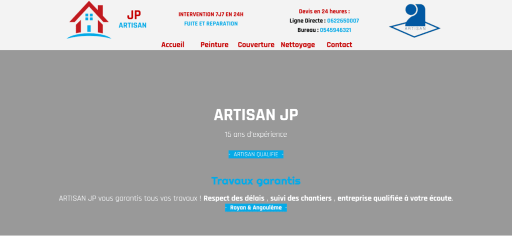  Artisans Jp Couvreur à Angoulême - Couvreur à Angoulême